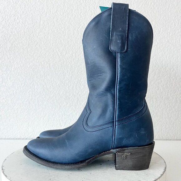 Lane PLAIN JANE Womens Cowboy Midi Boots 5 Blue Western Cowgirl Short Boot - Picture 4 of 13